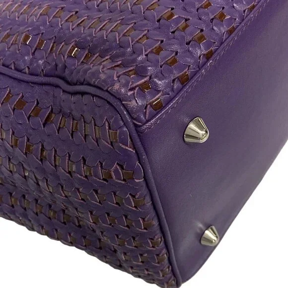 Auth DIOR/ChristianDior - Purple Leather Patent Leather Tote Bag - Picture 6 of 15